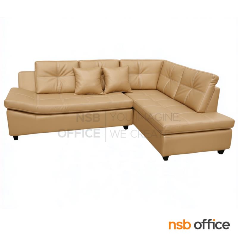 B12A130:โซฟาตัวแอล รุ่น Fyxal (ไฟซัล) ขนาด 237W cm. ขาไม้