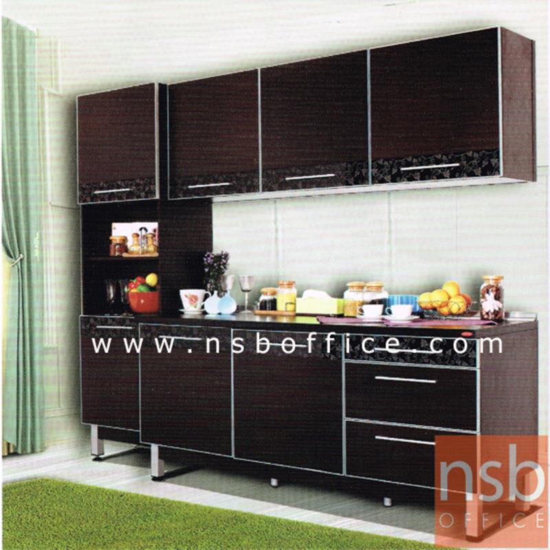 ตู้เคาน์เตอร์ กว้าง 180 ซม. TOP เมลามีนสีดำล้วน รุ่น Rebar (รีบาร์)  