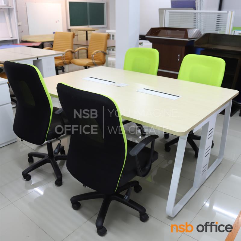 ชุดโต๊ะทำงาน 4 ที่นั่ง รุ่น Crimson (คริมสัน) ขนาด 180W cm.  พร้อมเก้าอี้สำนักงานหลังเน็ต