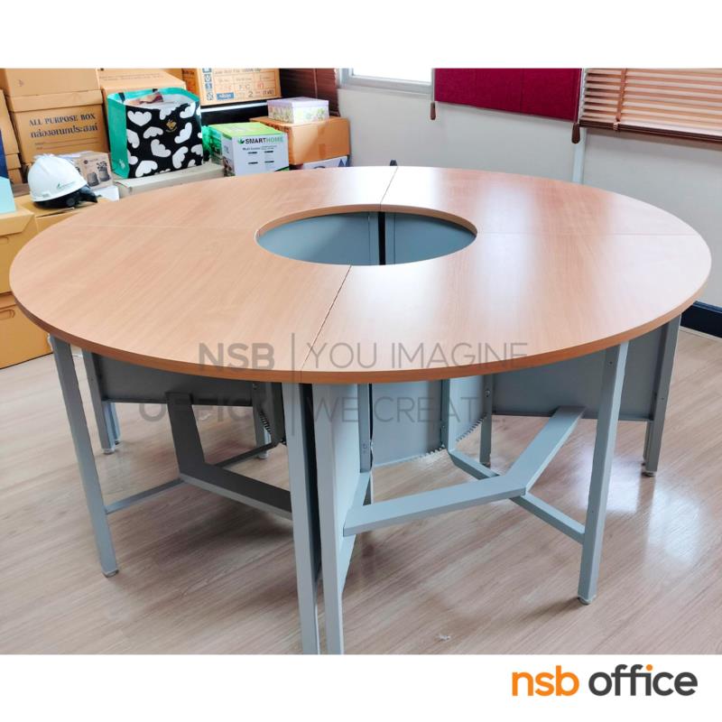 โต๊ะเข้ามุมทรงโค้ง รุ่น Bambalina (แบมบอลลิน่า) ขนาด R90 ,R120 cm.  เมลามีน โครงเหล็ก