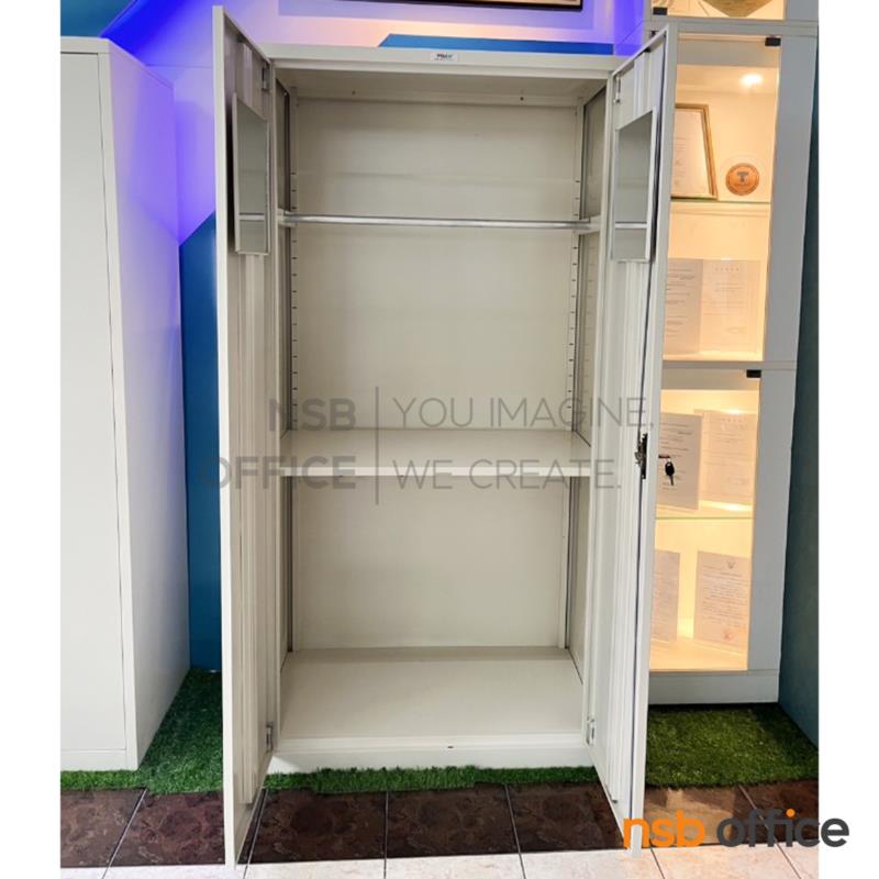 ตู้เสื้อผ้าเหล็ก 2 บานเปิด รุ่น WCAB10  ขนาด 91W*53D*183H cm. 