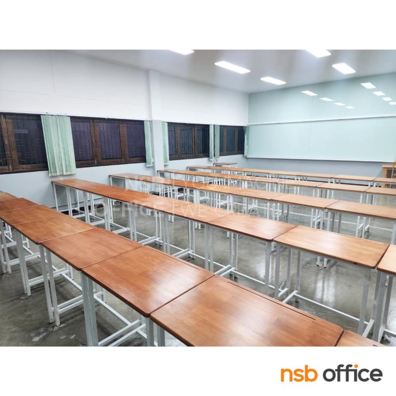 โต๊ะนักเรียนไม้ยางพารา รุ่นนี้ Bever (บีเวอร์)  ขาเหล็ก