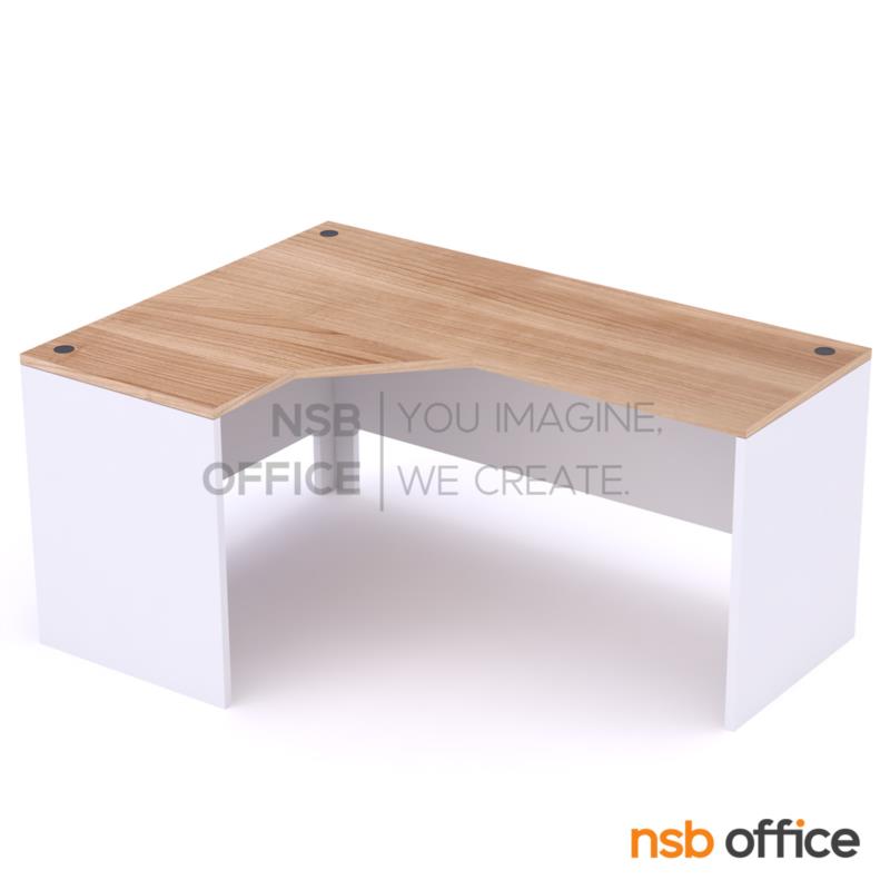 A13A017:โต๊ะทำงานตัวแอลหน้าโค้งเว้า   รุ่น Simpson (ซิมป์สัน) ขนาด 150W, 165W, 180W cm.  