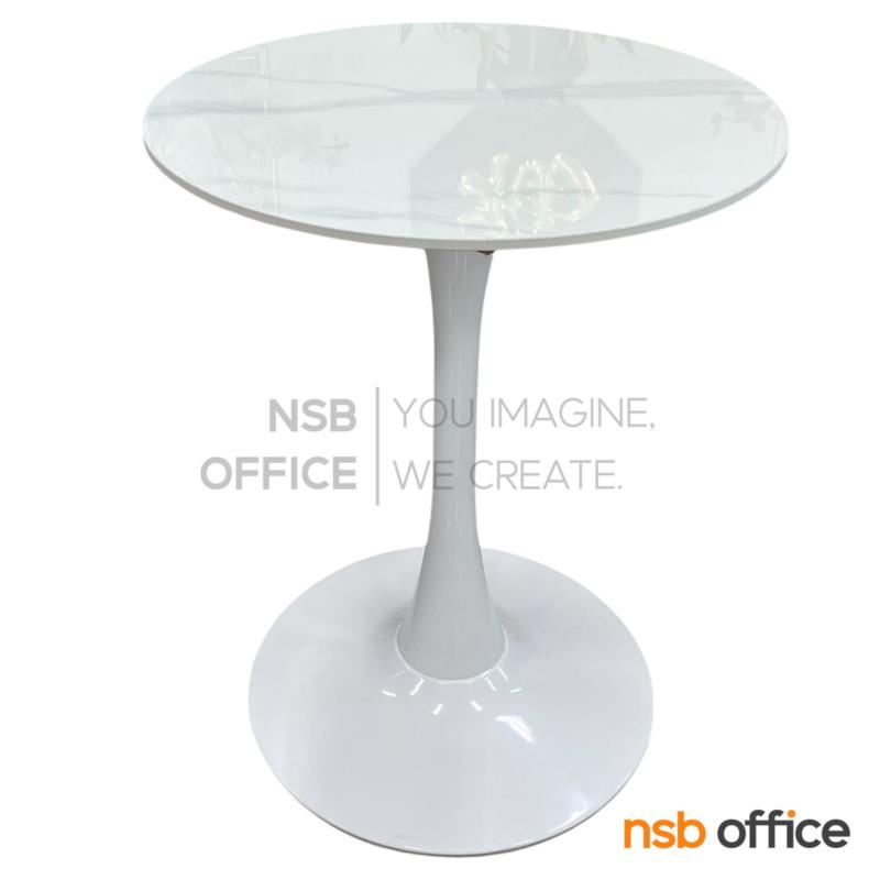 โต๊ะหน้าเซรามิคลายหินอ่อน รุ่น Linguine (ลิงกวินี) ขนาด 60Di ,80Di cm.  โครงขาเหล็ก