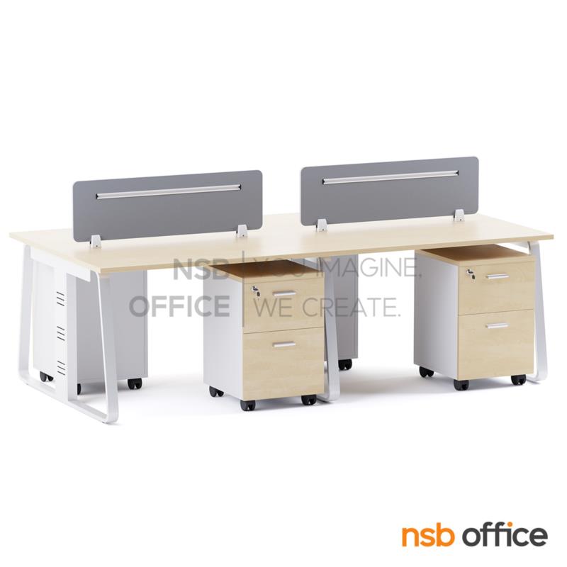 A27A115:ชุดโต๊ะทำงานกลุ่ม รุ่น Lanko (แลงโก้) 4 และ 6 ที่นั่ง พร้อมมินิสกรีน และตู้ลิ้นชักไม้ล้อเลื่อน