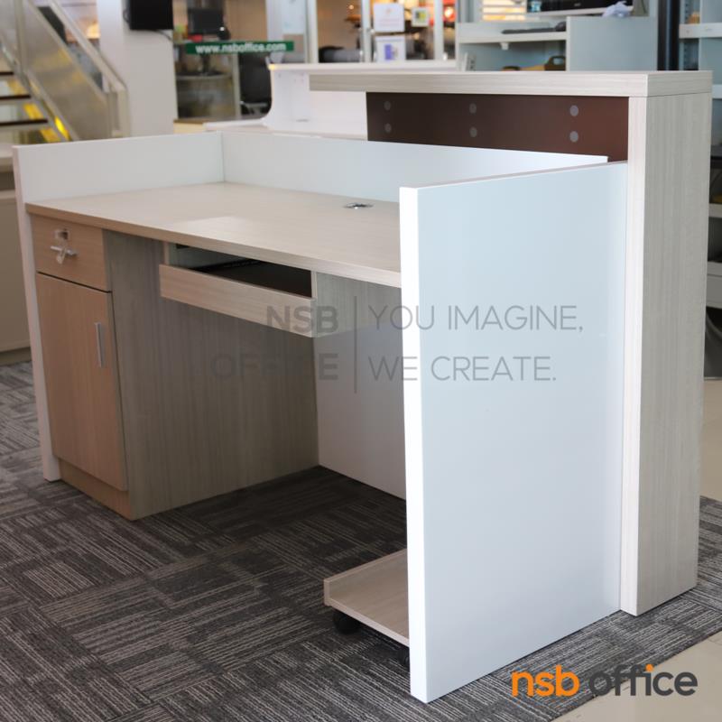 เคาน์เตอร์หน้าตรง รุ่น Ezra (เอซร่า)  ด้านใน 1 ลิ้นชัก 1 บานเปิด 1 รางคีย์บอร์ด