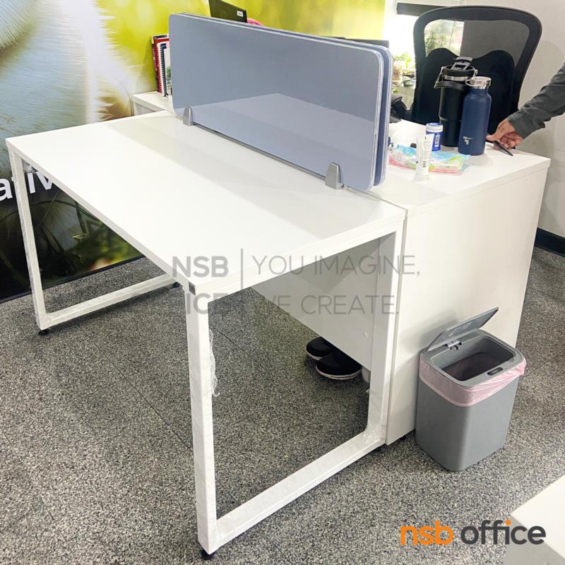 โต๊ะทำงานขาเหล็ก รุ่น Moschino (มอสคิโน่)  บังตาไม้ (ขาเสมอแผ่น top)