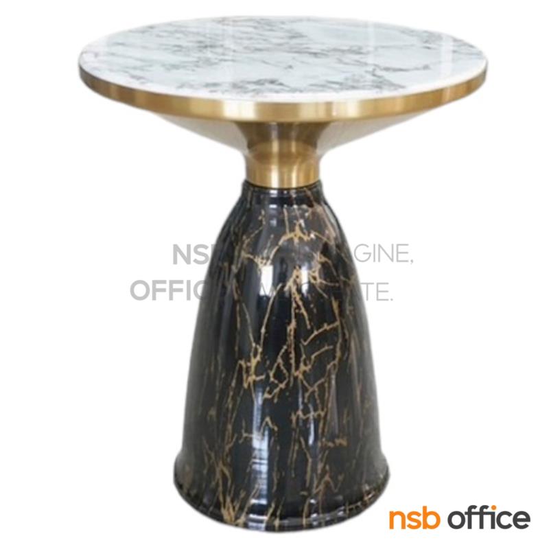 B13A389:โต๊ะข้างหน้าท็อปหิน รุ่น Waylon (เวลอน)  ฐานเหล็กทำสีทอง