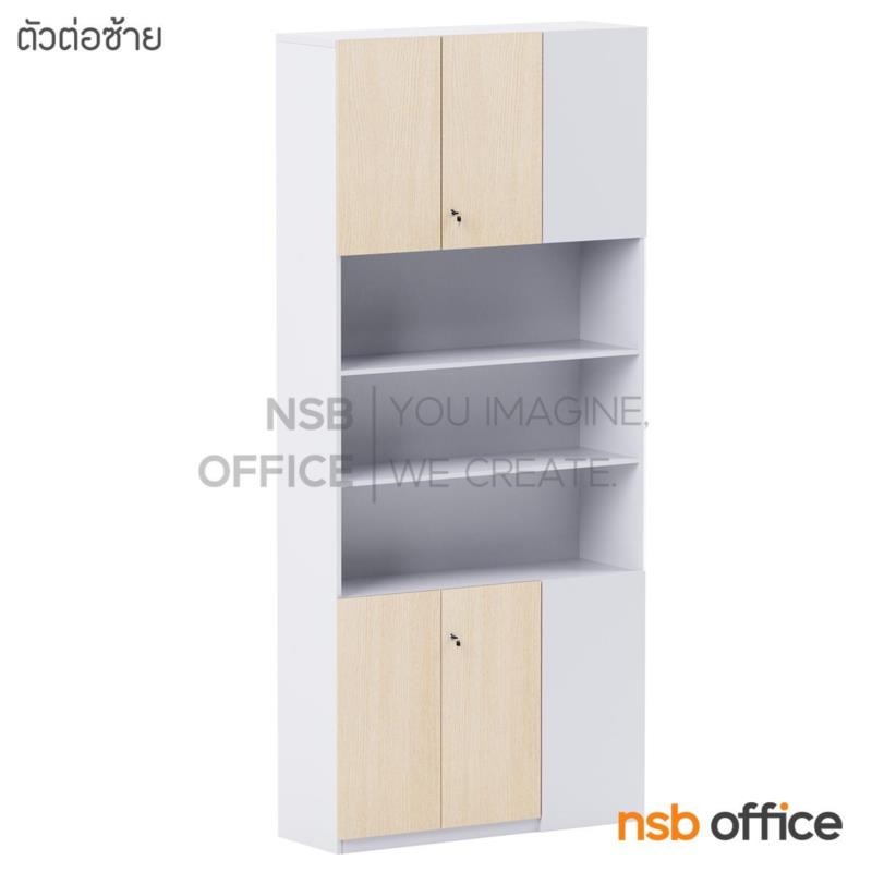 C17A012:ตู้เอกสารเข้ามุม 4 บานเปิด 3 ช่องโล่ง รุ่น Opaline (โอปาลีน) ขนาด 120W*270H cm. เมลามีน