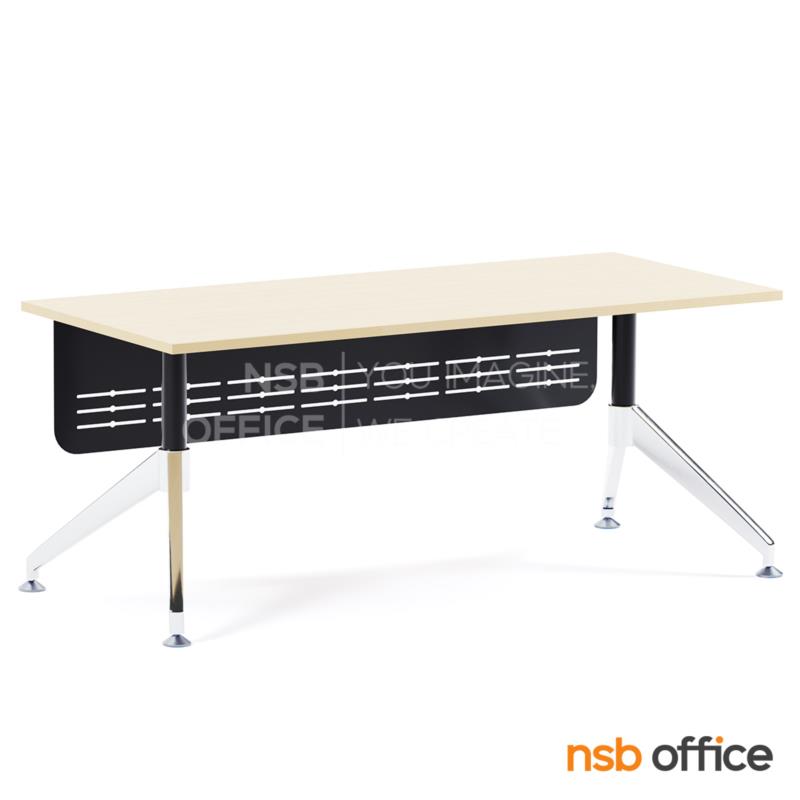 โต๊ะผู้บริหารทรงสี่เหลี่ยม  รุ่น Tender (เทนเดอร์) ขนาด 180W cm. บังตาเหล็ก ขาเหล็กทรงหางปลา