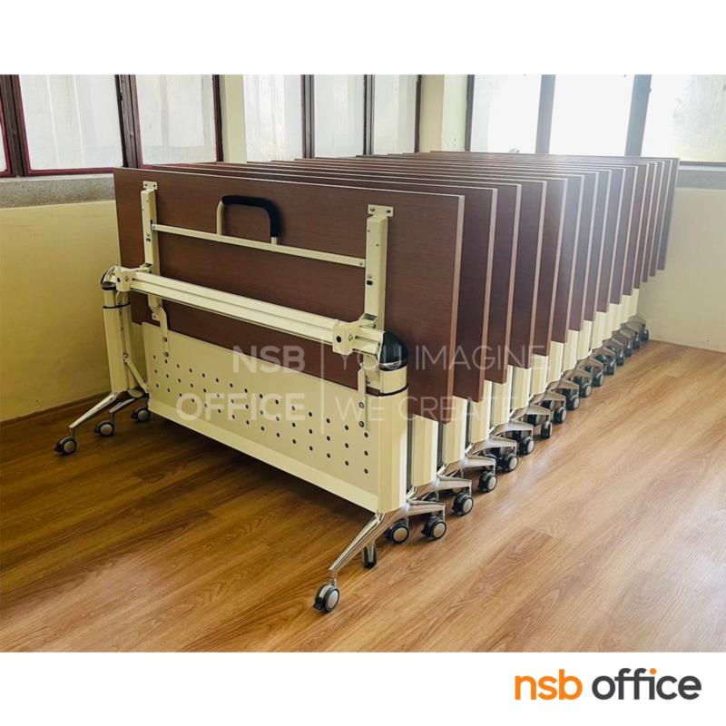 โต๊ะประชุมพับเก็บได้ล้อเลื่อน รุ่น YT-FTG20 ขนาด 160W*60D ,80D cm.  พร้อมบังโป๊เหล็ก