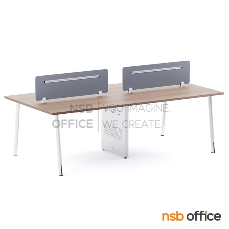 A27A118:ชุดโต๊ะทำงาน 4 ที่นั่ง รุ่น Brendy (เบรนดี้)  ขนาด 240W*120D cm. พร้อมมินิสกรีนหุ้มผ้า