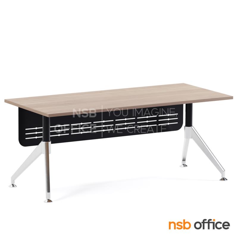 โต๊ะผู้บริหารทรงสี่เหลี่ยม  รุ่น Tender (เทนเดอร์) ขนาด 180W cm. บังตาเหล็ก ขาเหล็กทรงหางปลา