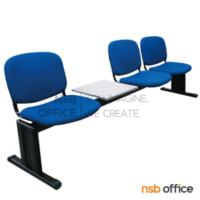 เก้าอี้นั่งคอยหุ้มหนังเทียม รุ่น KT-MP 2 ,3 ที่นั่ง ขนาด 158W ,210W cm. พร้อมที่วางของ ขาเหล็กพ่นสีดำ