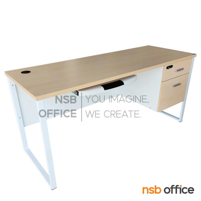 A01A022:โต๊ะคอมพิวเตอร์ 2 ลิ้นชัก รุ่น Kit  (กิต) ขนาด 120W ,160W cm. ขาเหล็ก