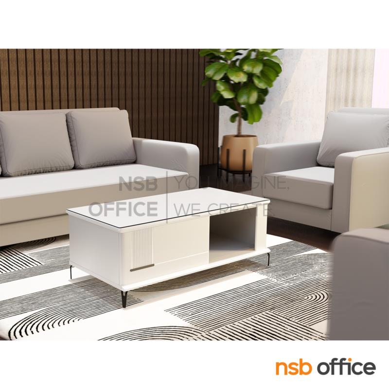 โต๊ะกลางหน้ากระจก รุ่น Aileen (ไอลีน) ขนาด 120W cm.  ขาเหล็ก