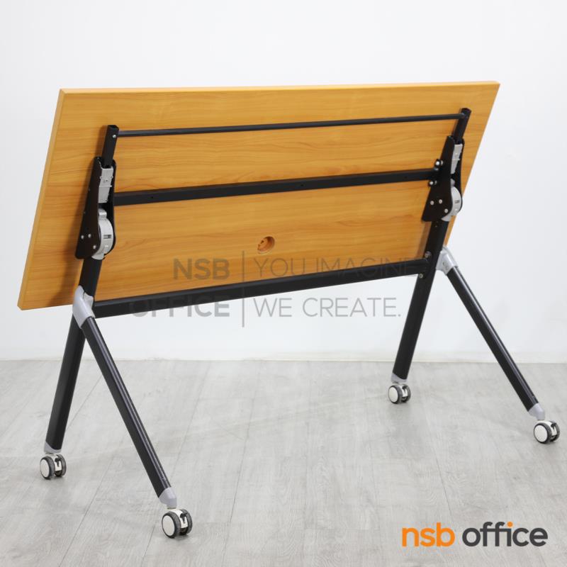โต๊ะพับล้อเลื่อน รุ่น Marcelline (มาเซลีน)  ขนาด 150W cm. โครงขาเหล็ก ลูกล้อใหญ่