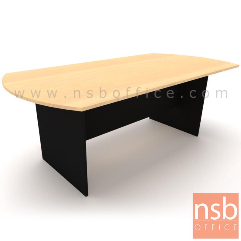 A05A140:โต๊ะประชุมหัวโค้ง รุ่น Xirion (ไซเรียน) ขนาด 180W, 200W, 240W cm. พร้อมระบบคานไม้ ขาไม้