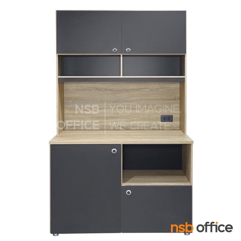K05A022:ชุดตู้ครัว รุ่น Klyon (คลีออน) ขนาด 120W cm. มีชั้นวางไมโครเวฟด้านล่าง