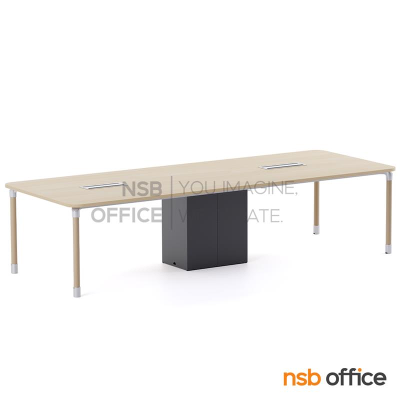 A05A271:โต๊ะประชุมทรงสี่เหลี่ยม รุ่น Deakard (เด็คการ์ด) ขนาด 320W cm. ขาเหล็ก  พร้อมป็อบอัพหน้าโต๊ะ