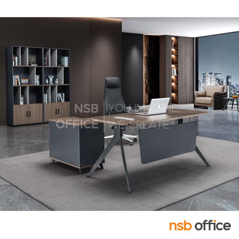 A10A149:โต๊ะทำงาน รุ่น Rylix (ไรลิกซ์)  ขาเหล็ก พร้อมตู้ข้าง แบบกุญแจล็อกรหัส