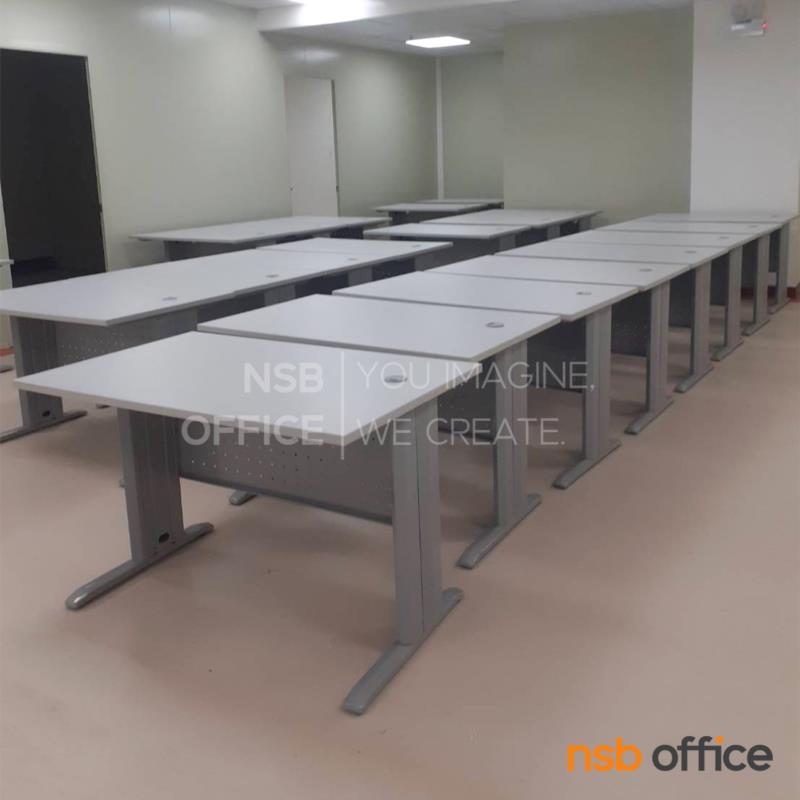 โต๊ะโล่ง รุ่น Ultimate-1 (อัลทิเมต1) ขนาด 120W, 150W cm.  โครงขาเหล็กสีบรอนซ์เทา