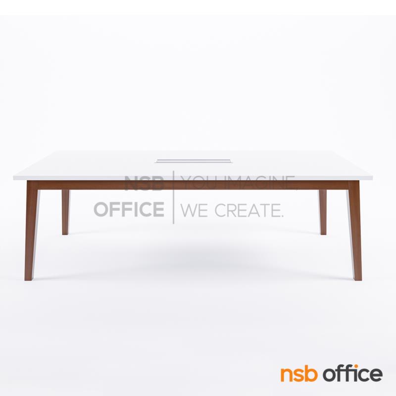 โต๊ะประชุมทรงสี่เหลี่ยม รุ่น Jena (เจน่า) 120D cm โครงขาไม้ยางพารา
