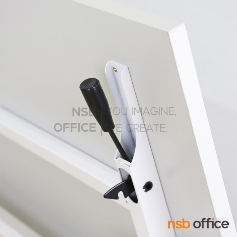 โต๊ะประชุมพับเก็บได้ล้อเลื่อน รุ่น Snipsy (สนิปซี่) ขนาด 120W ,150W และ 180W cm.  โครงขาเหล็กสีขาว  บังตาเหล็ก ล้อล็อกได้
