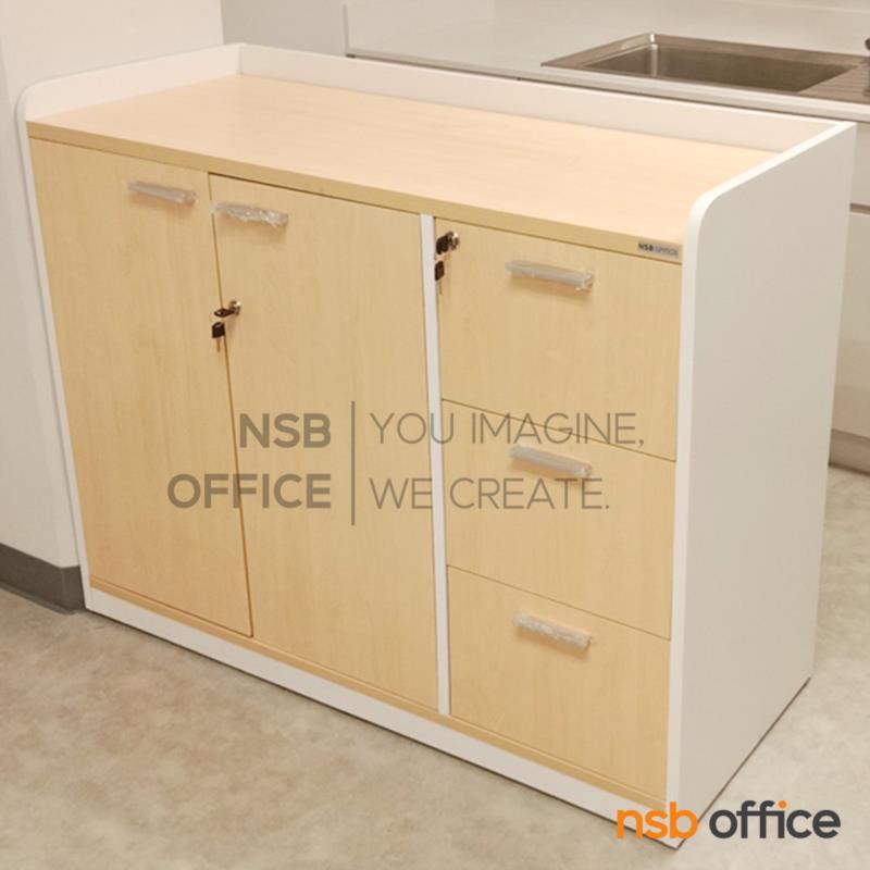 ตู้เอกสาร 2 บานเปิด 3 ลิ้นชัก รุ่น Amira (อามิร่า) ขนาด 120W cm.  มีขอบกันตก เมลามีน