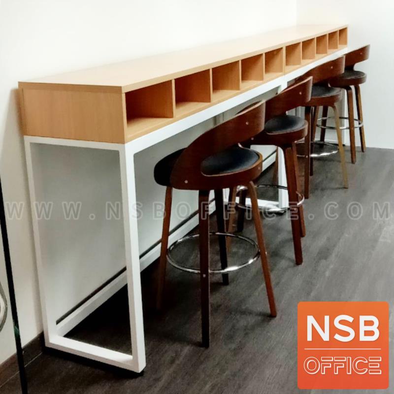 โต๊ะเคาน์เตอร์บาร์สูงหน้าตรง  รุ่น Bar-D ขนาด 150W, 180W cm.  ช่องวางของ