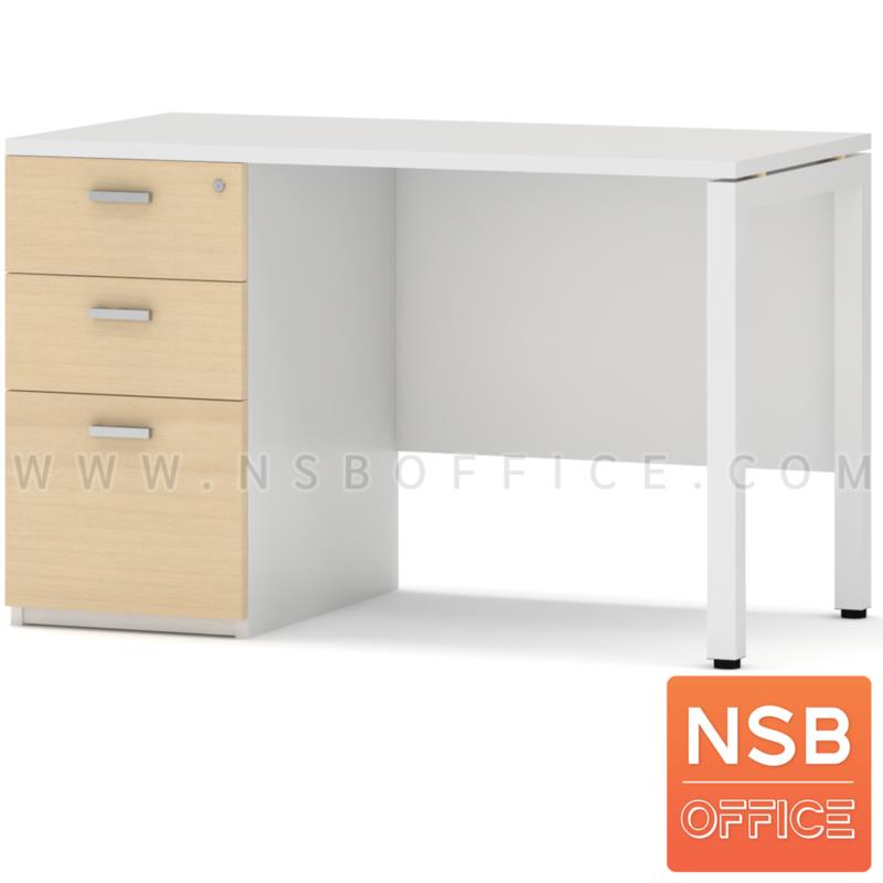 A18A063:โต๊ะทำงาน 3 ลิ้นชัก  รุ่น Bayside ll (เบย์ไซด์ 2)  บังตาไม้ ขาเหล็ก