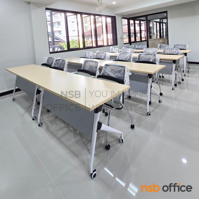 โต๊ะประชุมพับได้ล้อเลื่อน รุ่น Wellington (เวลลิงตัน)  บังตาสีเทา