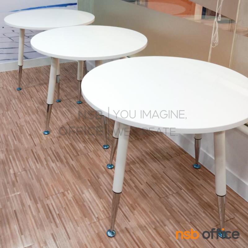 โต๊ะประชุมทรงวงกลม รุ่น Wazowski (วาซอว์สกี้) ขนาด 90Di, 120Di cm. ขาเหล็กปลายเรียว 