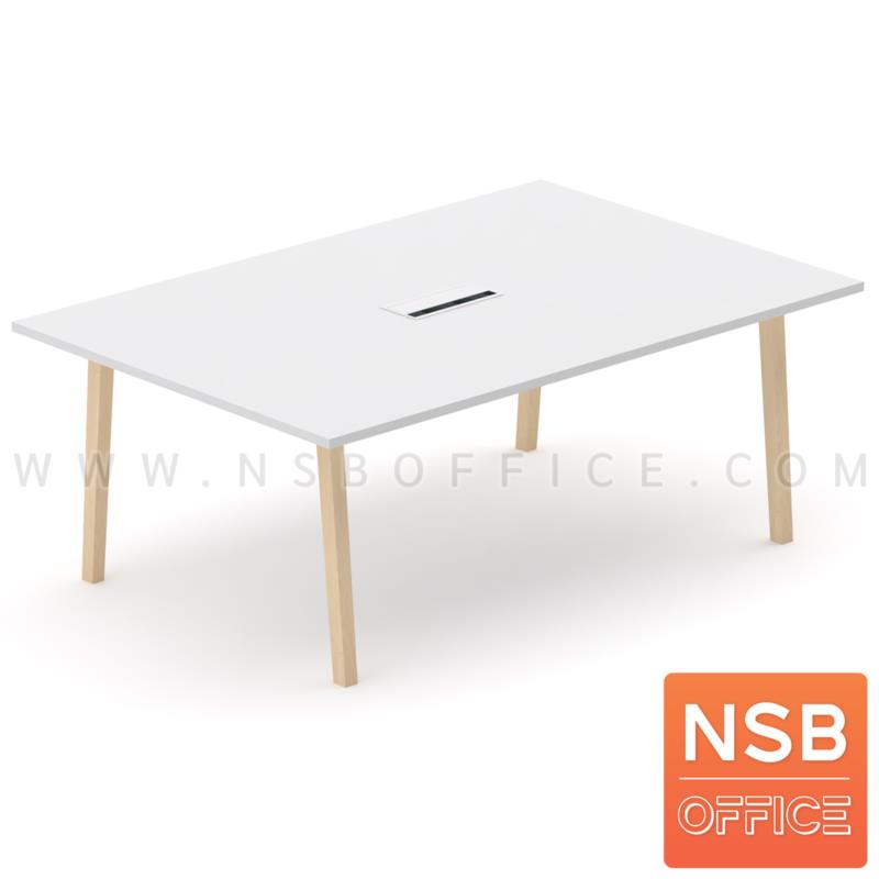 A05A252:โต๊ะประชุมทรงสี่เหลี่ยม  รุ่น Kenya (เคนย่า) ขนาด 180W*120D cm ขาไม้จริง