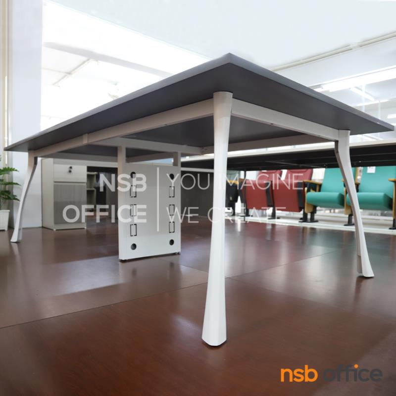 โต๊ะประชุมทรงสี่เหลี่ยม  รุ่น Kelland (เคลแลนด์) ขนาด 240W cm. ขาเหล็กสีขาว
