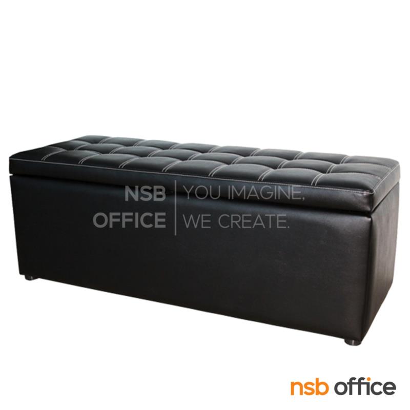 B22A101:โซฟาสตูลหนังเทียม รุ่น MacManus (แมกมานัส) ขนาด 90W, 120W cm. เก็บของได้ โครงไม้