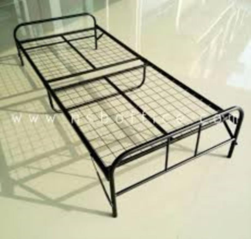 เตียงเหล็กพับได้ พื้นตะแกรง  ขนาด 90W*200D* 29H cm 
