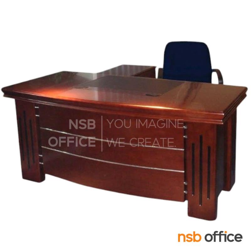 A06A034:โต๊ะผู้บริหารตัวแอล  รุ่น Mend (เมนด์) ขนาด 160W cm. พร้อมตู้ลิ้นชักและตู้ข้าง