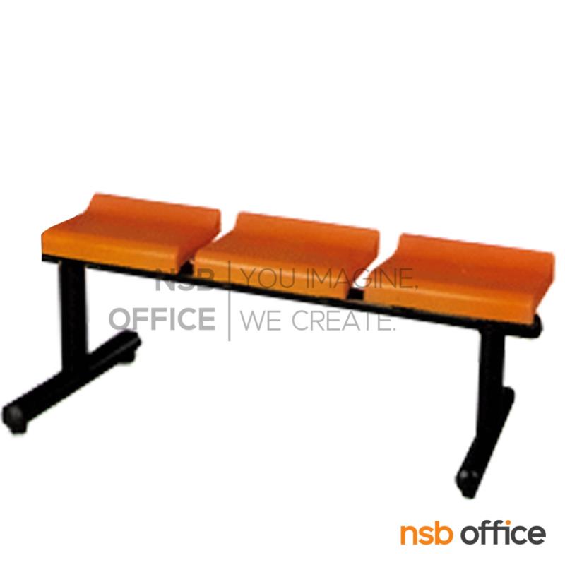 B06A018:เก้าอี้นั่งคอยเฟรมโพลี่  2 ,3 ,4 ที่นั่ง ขนาด 100W ,149W ,198W cm. โครงขาเหล็กกล่องพ่นดำ