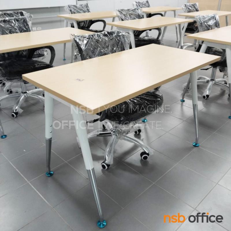 โต๊ะทำงานโล่ง รุ่น MODERN-13  ขาเหล็กวีคว่ำ ปลายเรียว