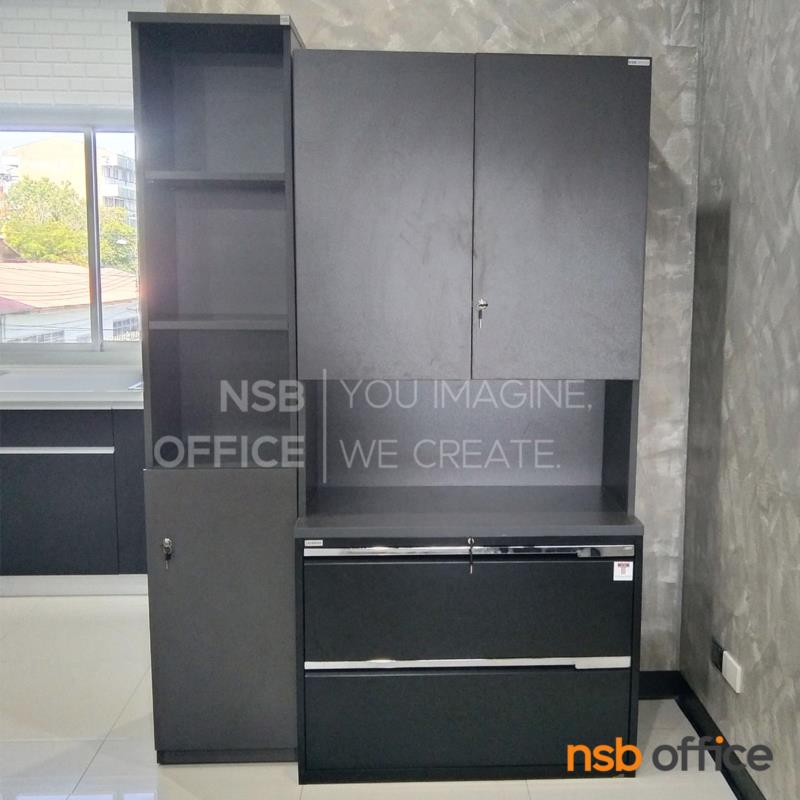 ตู้เอกสาร 2 ตอน บนบานเปิด ล่างตู้เหล็กลิ้นชักแฟ้มแขวน  รุ่น Lightning (ไลท์นิ่ง)  (สินค้าพรีออเดอร์ 30-45 วัน)