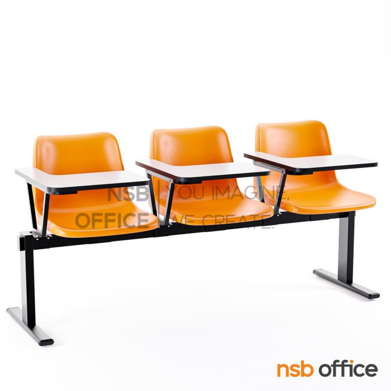 B17A008:เก้าอี้เลคเชอร์แถวเฟรมโพลี่ล้วน รุ่น D270 2 ,3 และ 4 ที่นั่ง ขาเหล็กเหลี่ยมพ่นดำ 