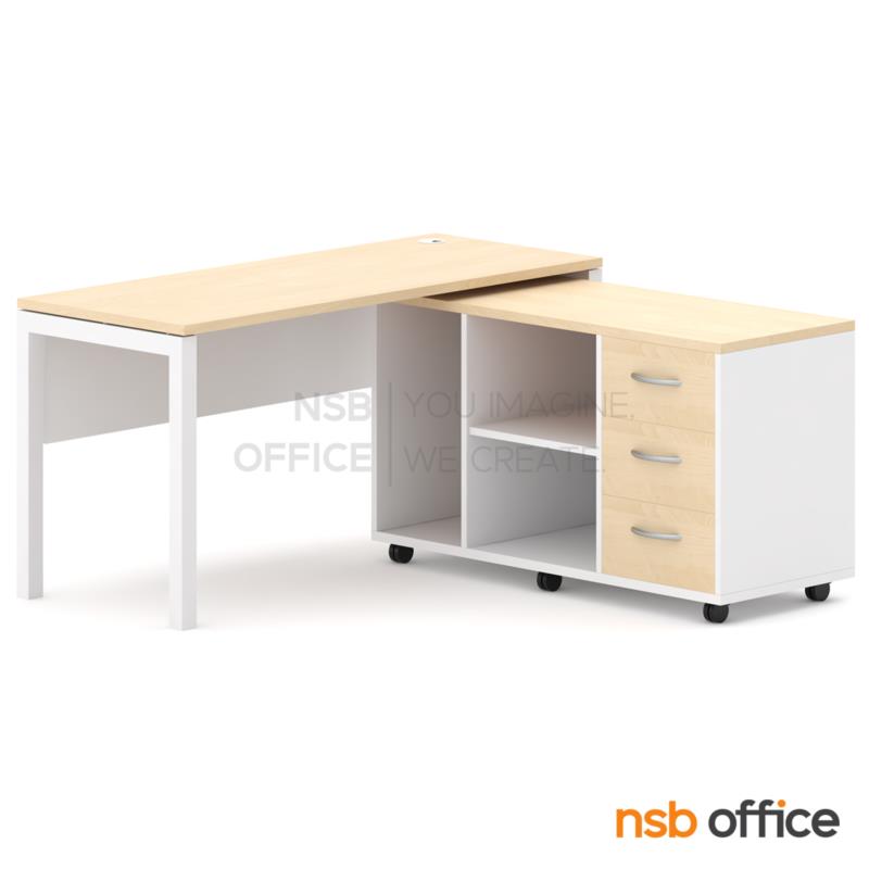 A16A102:โต๊ะผู้บริหาร 180W*80D cm รุ่น Belalian (เบลาเลี่ยน)  พร้อมตู้เอกสารล้อเลื่อน