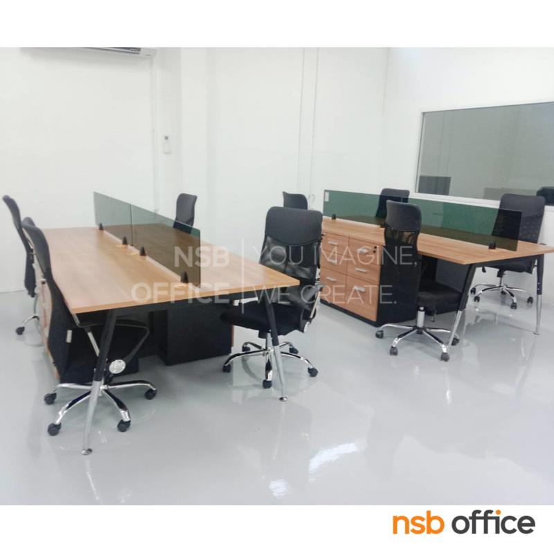 ชุดโต๊ะทำงานกลุ่ม   2 ,4 ,6 ,8 ที่นั่ง พร้อมลิ้นชัก 3 ลิ้นชัก ขาปลายเรียว 