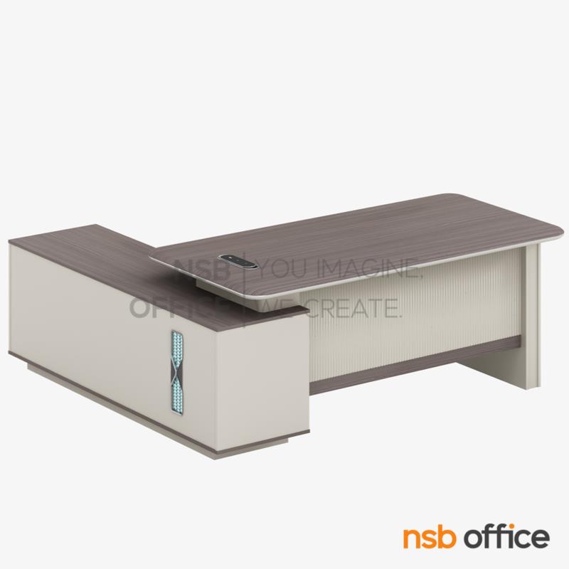 A30A099:โต๊ะผู้บริหารตัวแอล รุ่น Kingsley (คิงสลีย์) ขนาด 180W cm.  