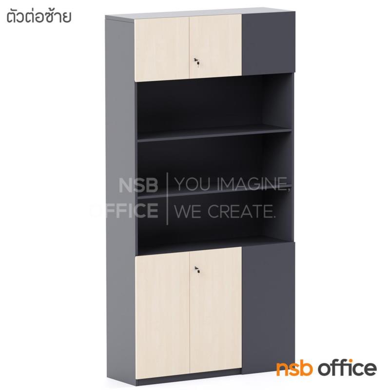 C17A013:ตู้เอกสารเข้ามุม 4 บานเปิด 3 ช่องโล่ง รุ่น Rosalind (โรซาลินด์) ขนาด 120W*240H cm. เมลามีน