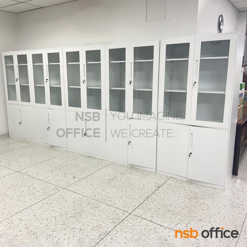 ตู้เอกสารเหล็ก 4 บานเปิด รุ่น Whitestone ll ขนาด 90W*185H cm.  หนาพิเศษ 0.8mm (ผลิตสีขาว)