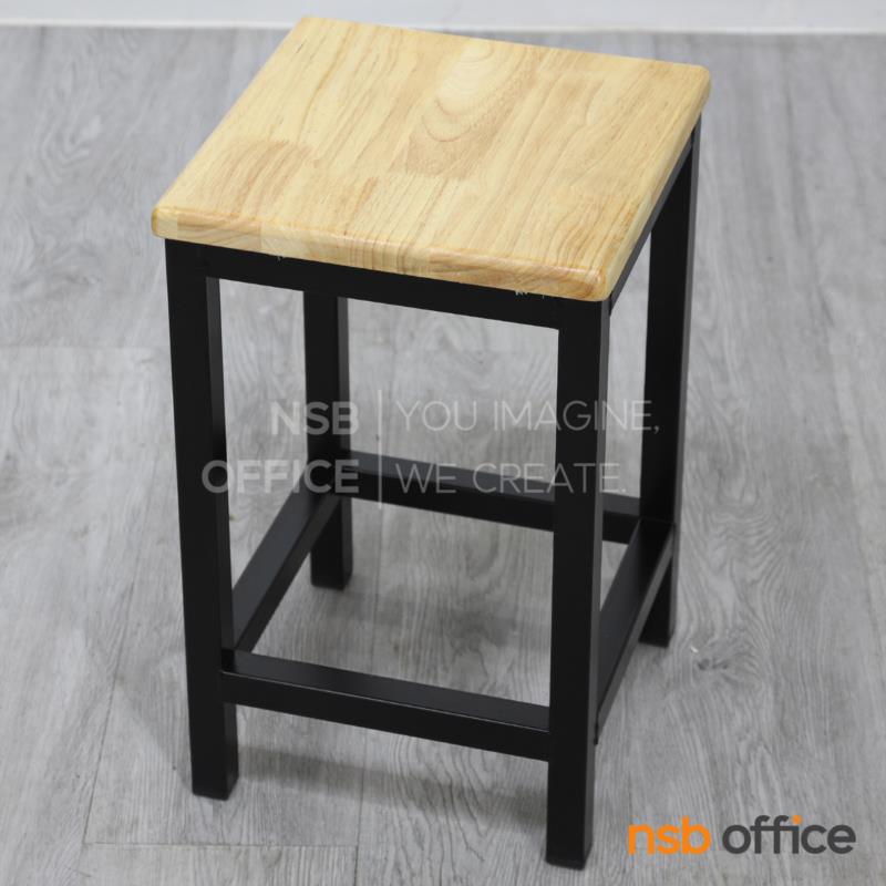 เก้าอี้บาร์เหลี่ยมที่นั่งไม้ รุ่น Swift (สวิฟต์)  โครงขาเหล็กทรงจตุรัส