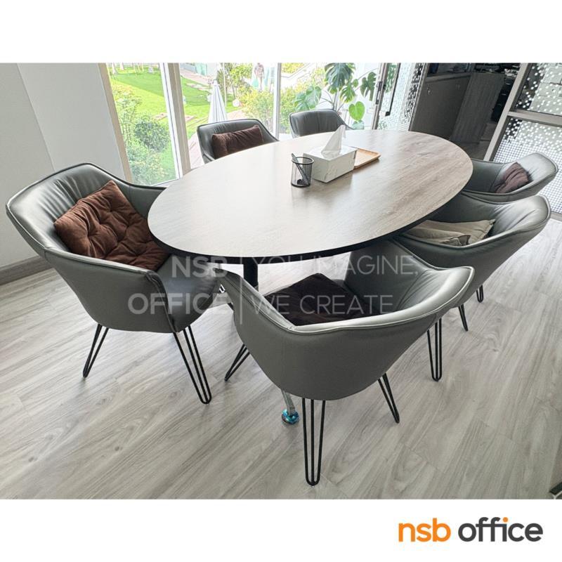 เก้าอี้โมเดิร์นหุ้มหนังเทียม รุ่น Roline (รอลรีน)  ขาเหล็ก