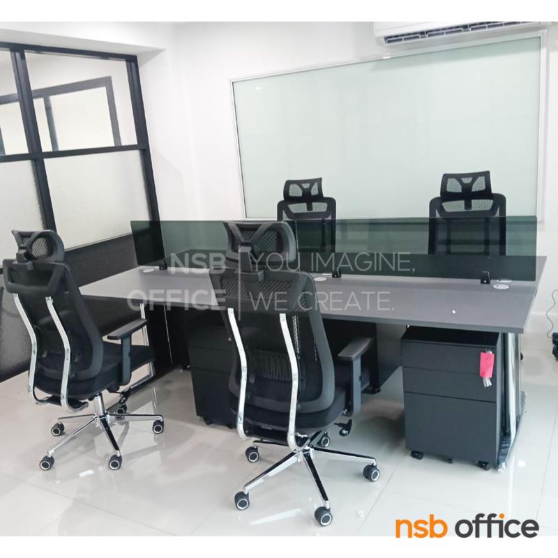 ชุดโต๊ะทำงานกลุ่ม ขาตัวที ร้อยสายไฟได้  